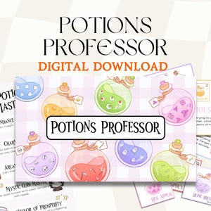 Zaubertränke Professor Sparspiel | Druckbares Haushalts Spiel A6 Cash Umschlag Tracker Magic-Themed Geld Herausforderung Sofort PDF Download Geschenk