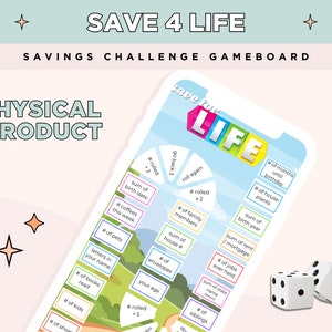 Save for Life | Game Board Savings Challenge physical product | Savings challenge | savings game | cash envelopes | Dave Ramsey