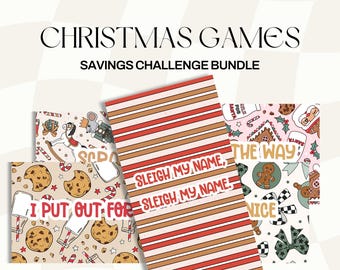 Christmas Games Savings Challenge Bundle | Savings challenge bundle Christmas themed games cash budget system