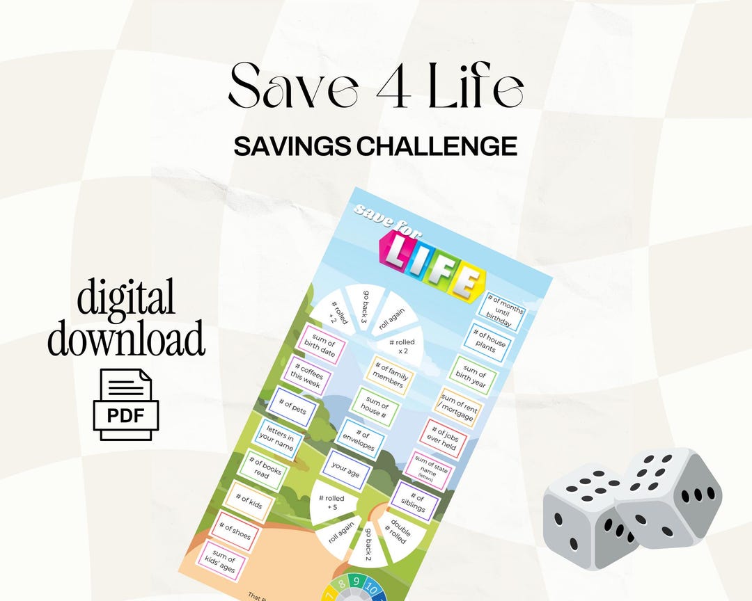 Save for Life | Game Board Savings Challenge - Etsy