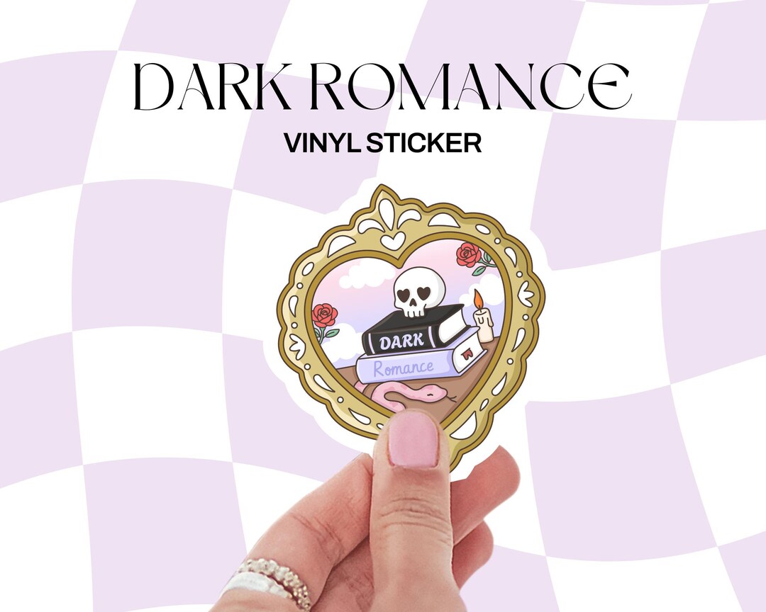 Dark Romance Heart Frame Vinyl Sticker | Cute Sticker Bookish Sticker ...