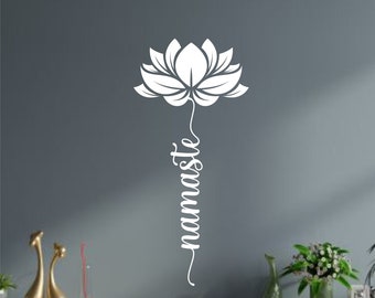 Wall Decal Lotus Flower Namaste Symbol Vinyl Sticker Mural Yoga Zen ...