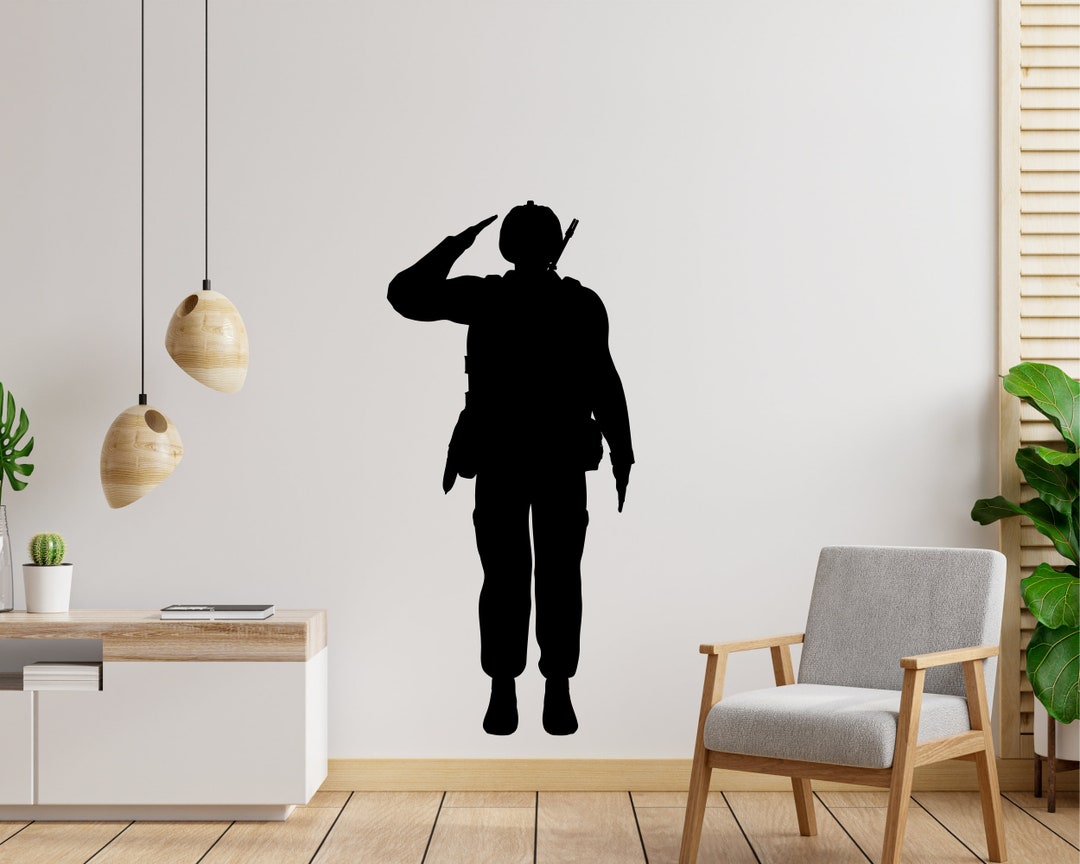Soldier Silhouette Wall Decal Military Decal Soldier Military Wall