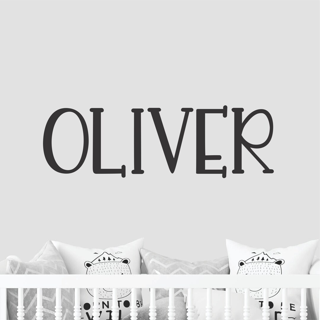 Personalized Name Monogram Wall Sticker - Custom Name Wall Decal - Kids ...