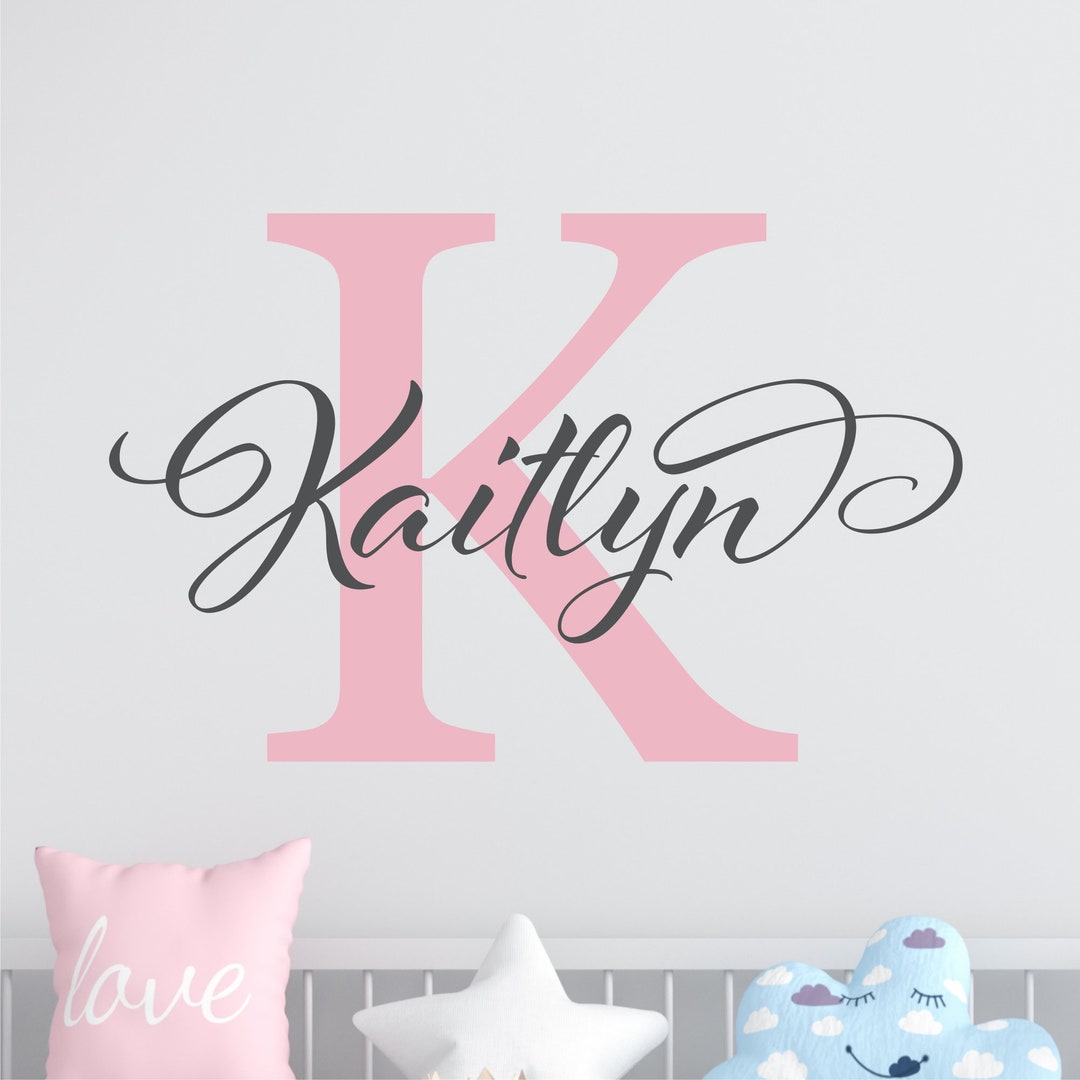 Girls Personalized Custom Name Decal - Nursery Name Decal - Vinyl Wall ...