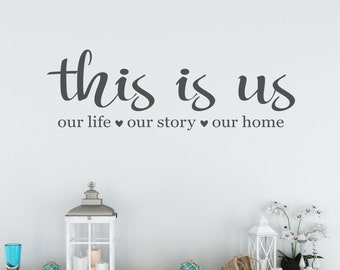 This Is Us Wall Decal, This is Us Our Story Our Life Our Home, This Is Us Sign, Family Wall Decals, Love Wall Decor, This is Us Sticker