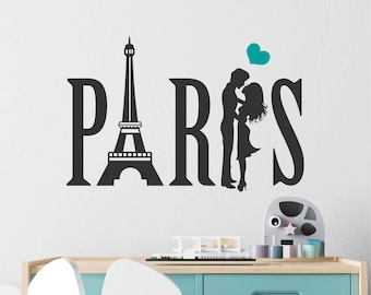 Paris Decal, Paris Eiffel Tower Love Wall Decal