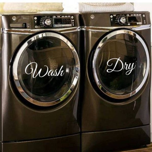 Wash Dry Decals - Washer Dryer Decals - Wash Dry Laundry Room Decals - Wash Dry Laundry Stickers