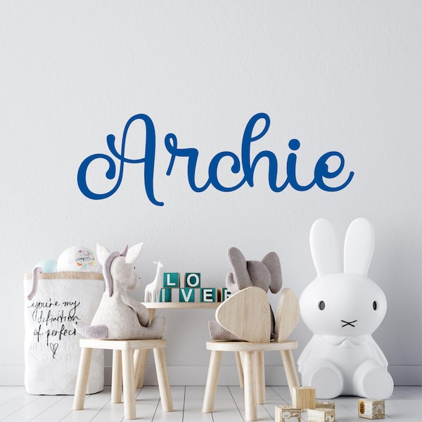 Calcomanía personalizada con nombre para habitación de niñas o niños - Calcomanía de pared con nombre - Decoración de pared con nombre personalizada para guardería - Regalo