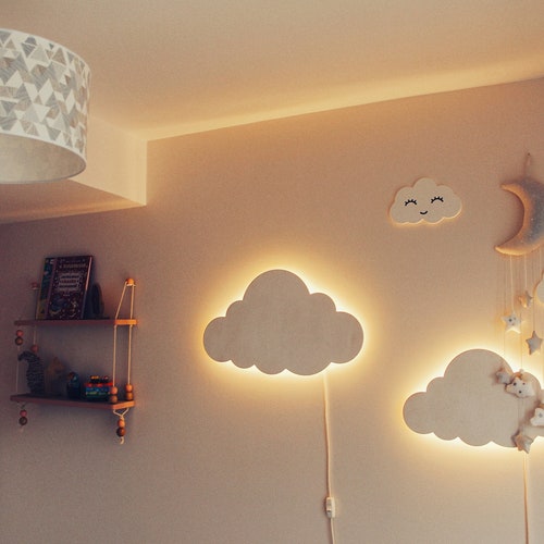 telefoon Aanzetten Ligatie Cloud Night Light Wood Kids Lamp Baby Room Led Lamp Nursery - Etsy Denmark