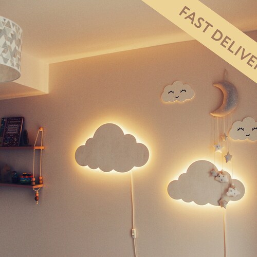 Moon Wall Light Baby Room Lamp Decor Nursery Night Kids Light Etsy