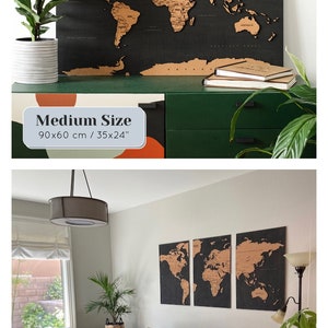 Mapa mundial de corcho, mapa de pared Push Pin, decoración de arte de pared imagen 8