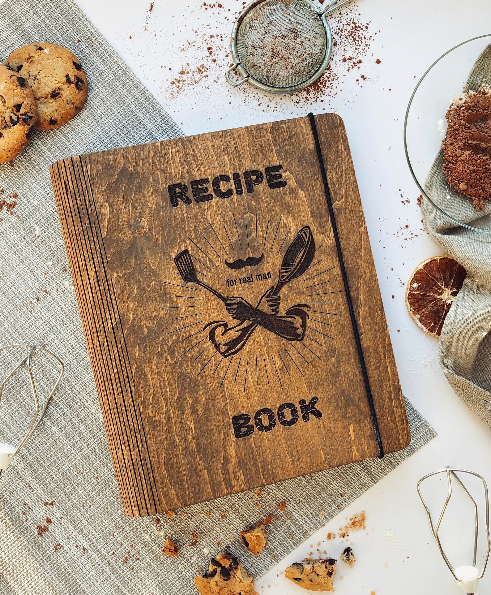 Custom Recipe Book Binder Blank for Man Chef Recipe Journal Etsy