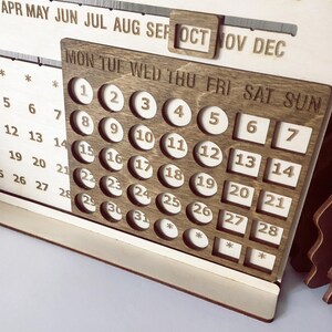 Desk Wood Eternal Calendar Accessories Decor Coworker Boss Teacher Gift ...