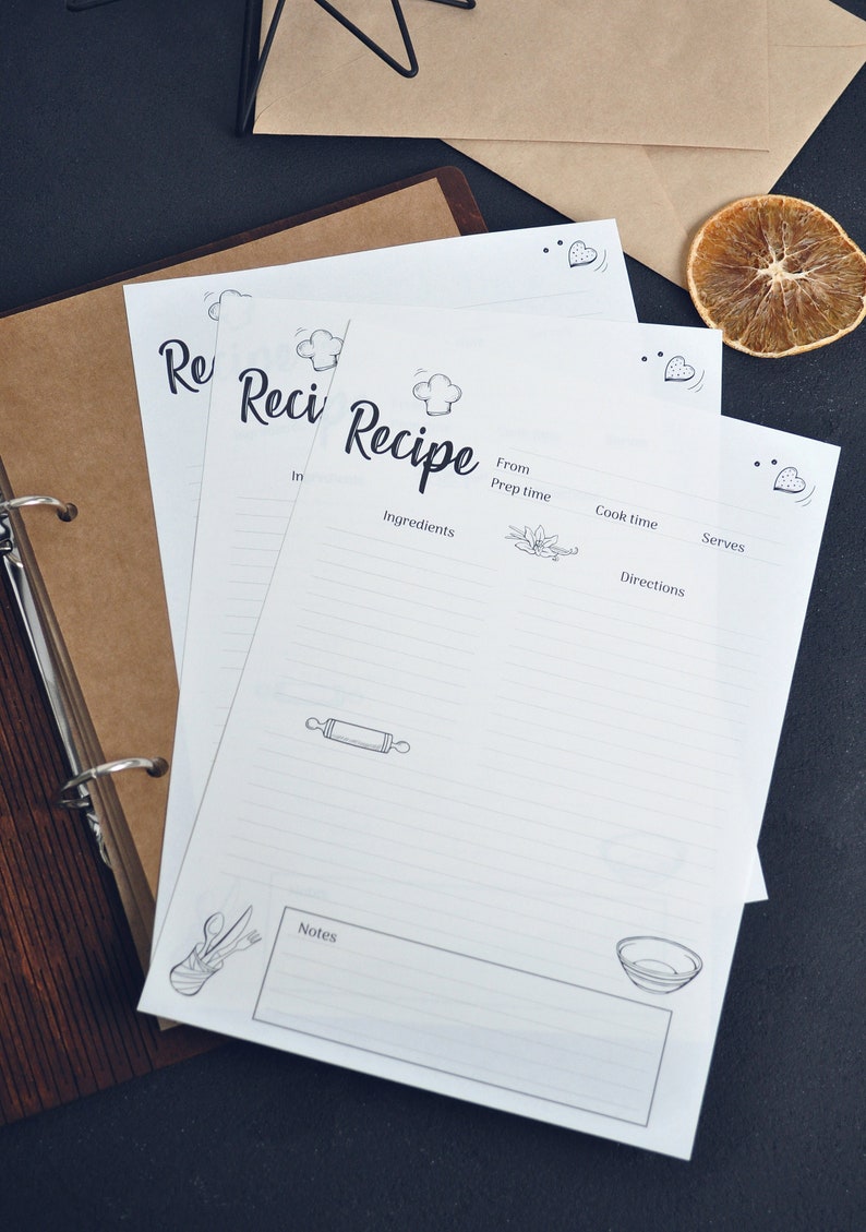 Personalized Recipe Book Custom Recipe Journal Blank Recipe Etsy