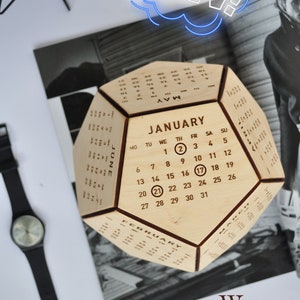 Wood Desk Calendar 2024 Office Accessories For Men Boss Gifts for Coworkers Clients Office Wooden Decorations Custom Business Gift image 9