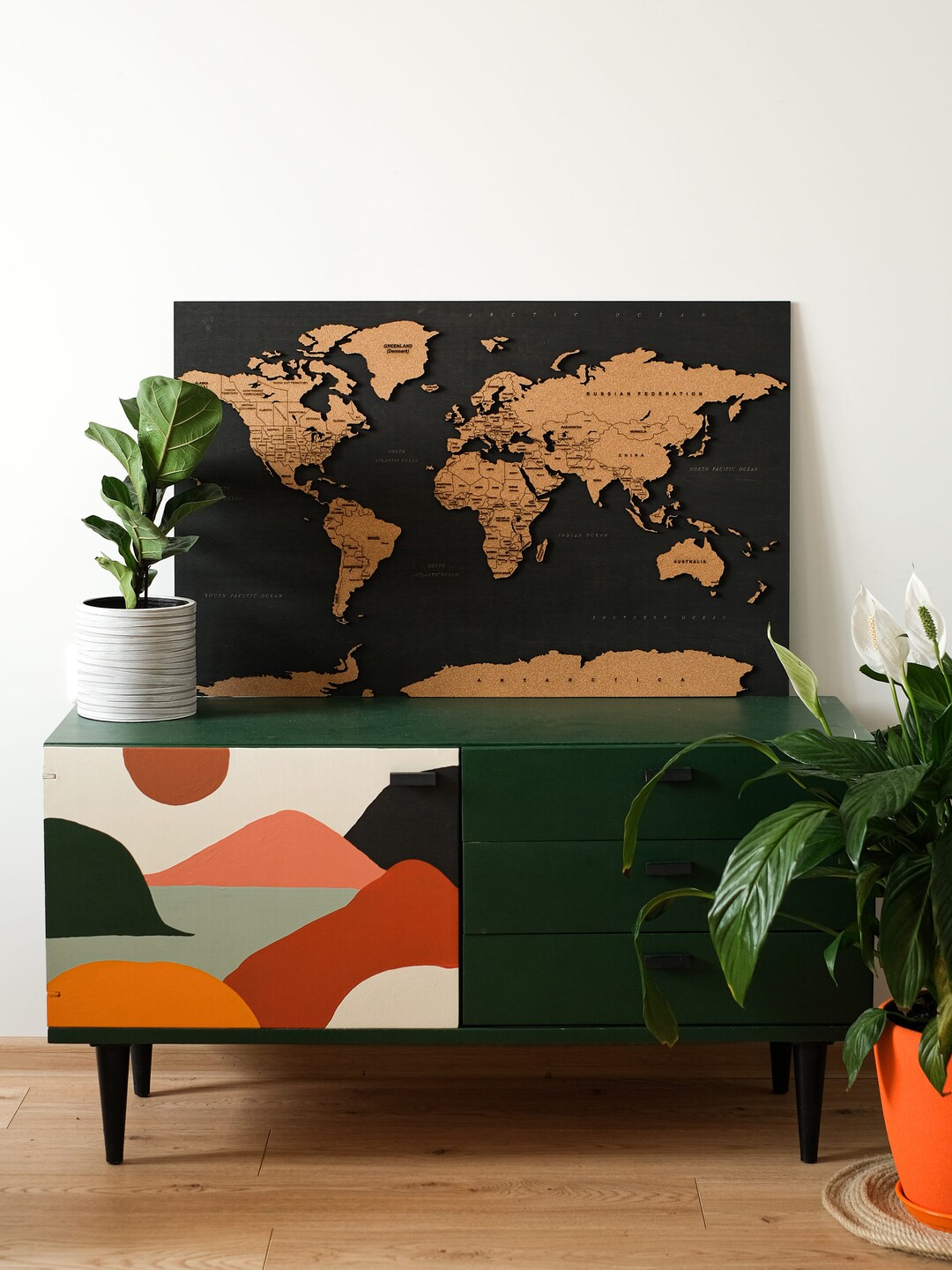 Wall World Map Push Pin Travel Wall Art Personalized 5th Anniversary