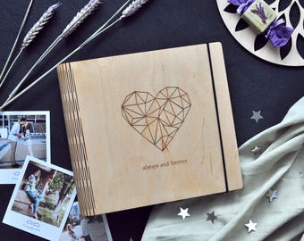 Wood Photo Album Scrapbook 5th Anniversary Gift