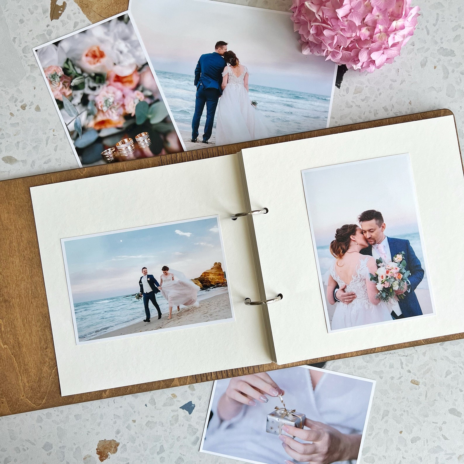 Personalized wedding photo album wood etsy