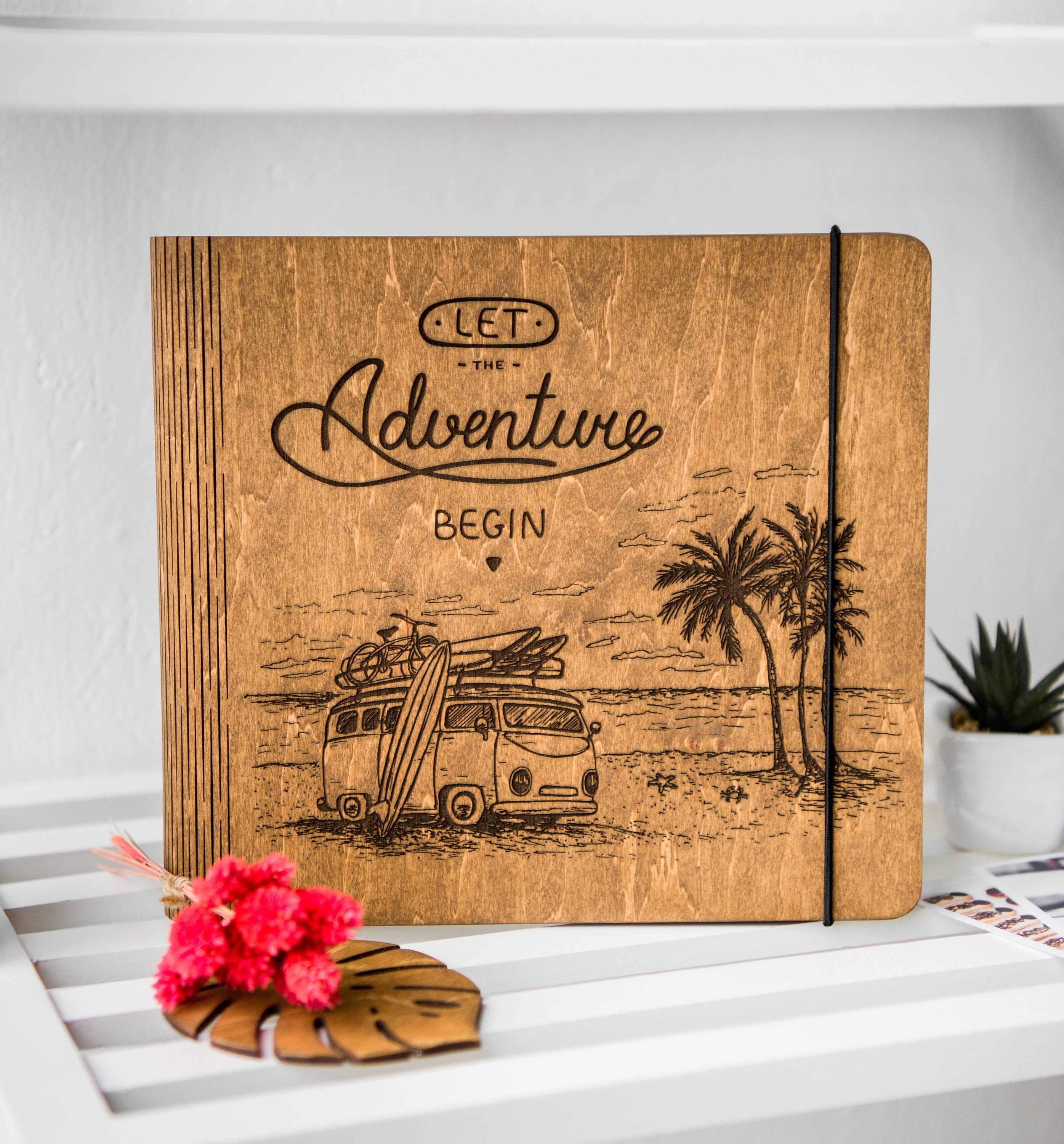 Adventure Book With Front and Back Wooden Hardcover, Travel Journal for  Couples, Vacation Photo Album Memory Scrapbook,gift for Her 