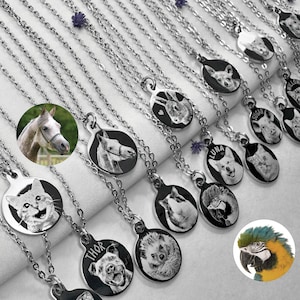 Your Pet Portrait Necklace, Custom Parrot Memorial Necklace, Personalized Parakeet Gifts, Bird Lover Pendant, Cockatoo Picture Jewelry Gift