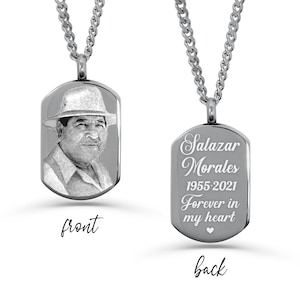 Custom Urn Necklace, Photo Engraved Urn, Fingerprint Urn, Memorial Necklace, Cremation Jewelry, Personalized Pet loss Necklace, Dog Tag Urn