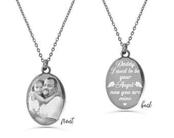 Loss of a Dad, Sympathy Jewelry Gifts, Loss of a Parent, Remembrance Necklace, Memorial Necklace, I Used To Be His Angel Now He's Mine