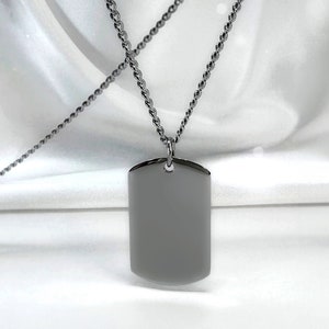 Boys Initial Pendant and Necklace, Kids Custom Dog Tag Chain, Kids Jewelry, Boys Christmas Gift, Mini Tag Necklace, Name ID Tag Necklace