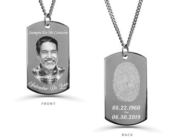 Fingerprint and Photo Necklace, Custom Fingerprint Jewelry, Fingerprint jewelry, Fingerprint pendant, Personalized Thumbprint Jewelry Gift