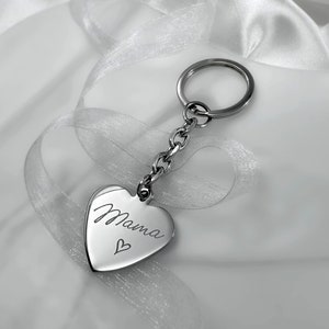 Personalized Photo Keychain, Actual Handwriting Keychain, Anniversary Gift, Custom Gift, Photo Key Ring, Engraved Picture Keychain Gift