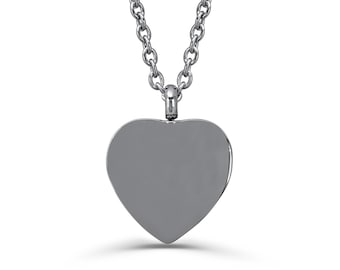 Heart Urn Necklace, Photo Engraved Urn, Personalized Cremation Urn Necklace for Ashes, Ashes Necklace for Human or Pets, Cremation Memorial