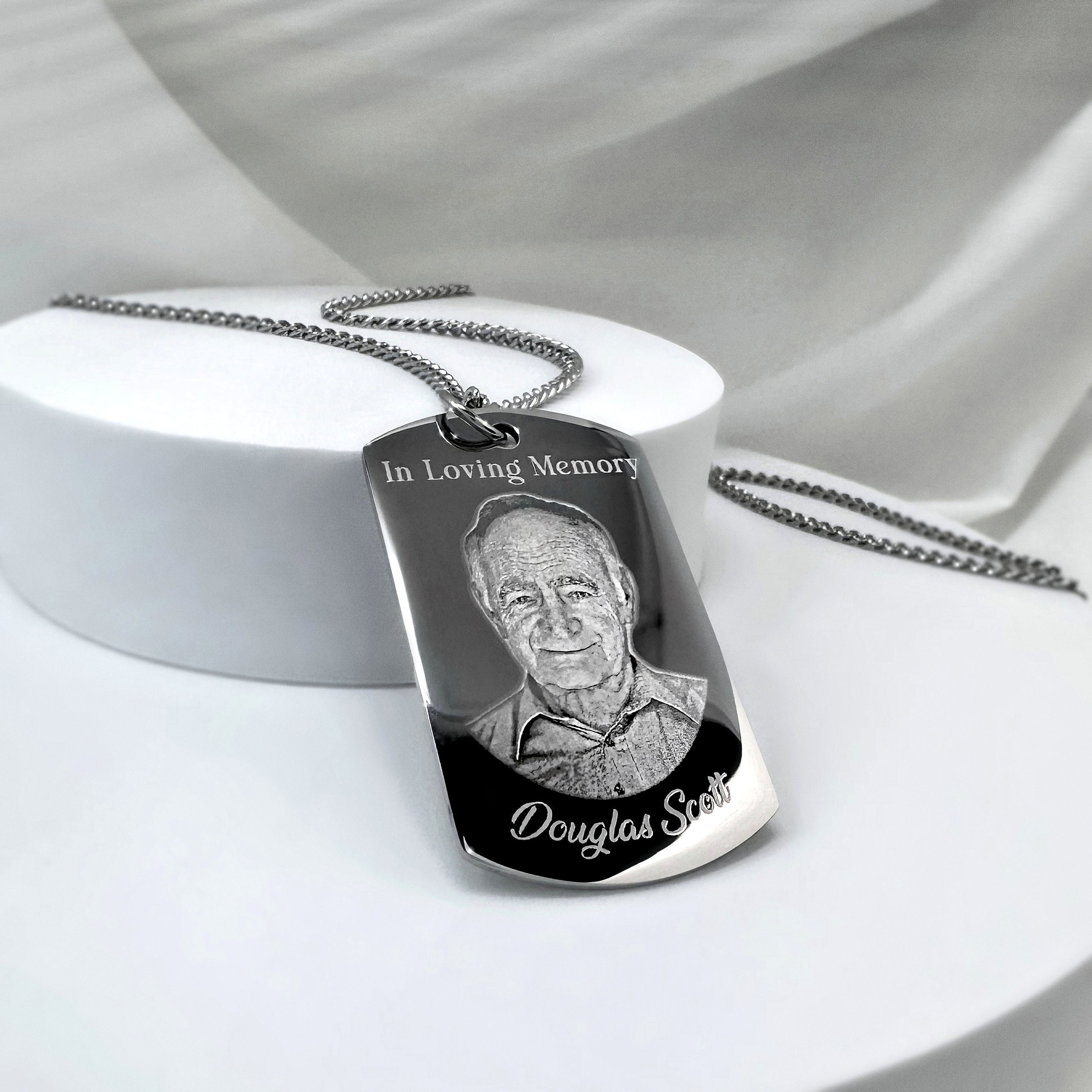 Memorial Jewelry Memorial Dog tag In Memory Dog Tag Dad Memorial Dog Tag Memorial Necklace Custom Photo Dog Tag Sympathy Jewelry Etsy