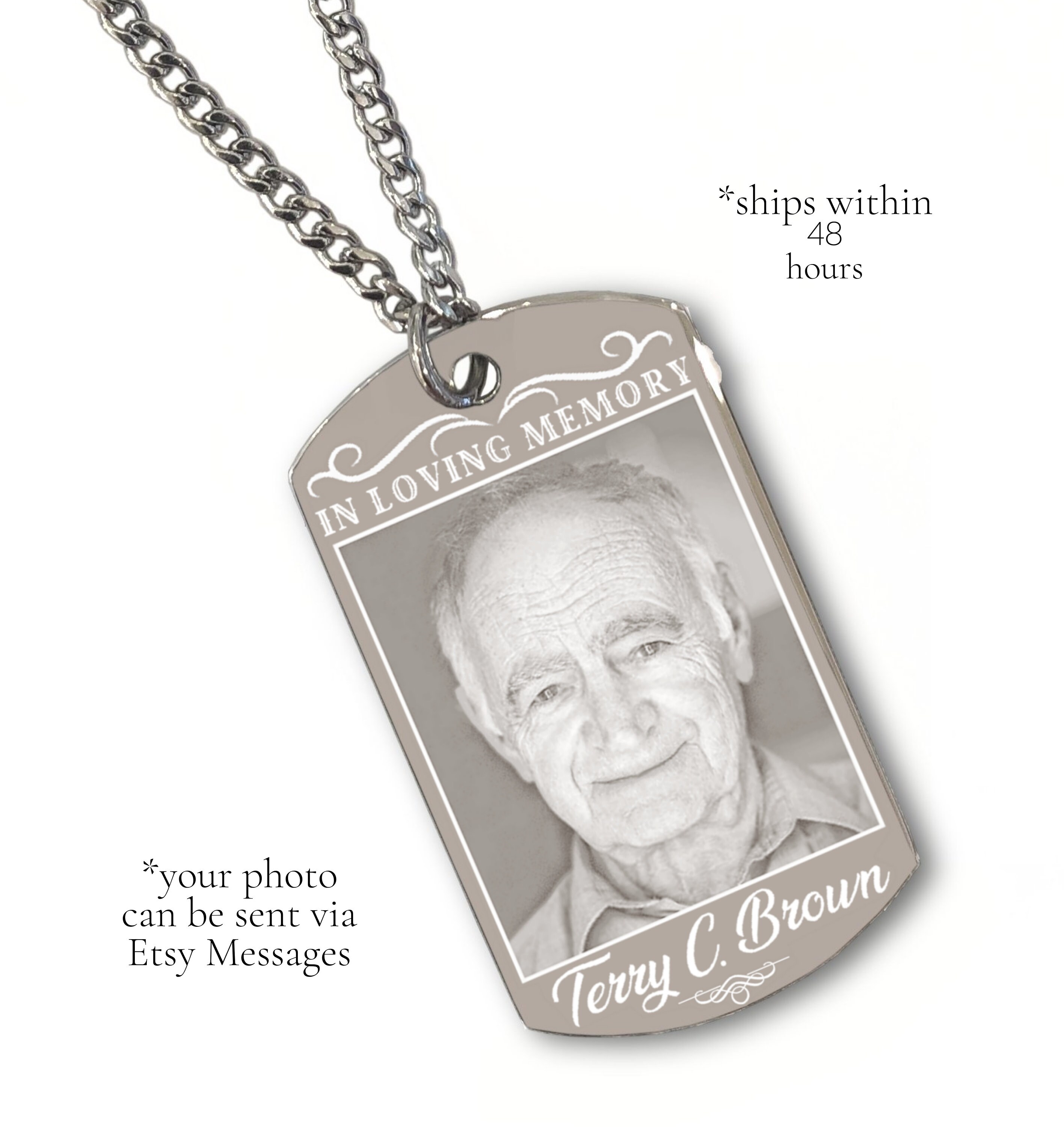 Memorial Jewelry Memorial Dog tag In Memory Dog Tag Dad Etsy