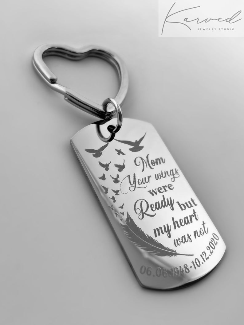 Actual Fingerprint Keychain Engraved Fingerprint Handwriting Etsy