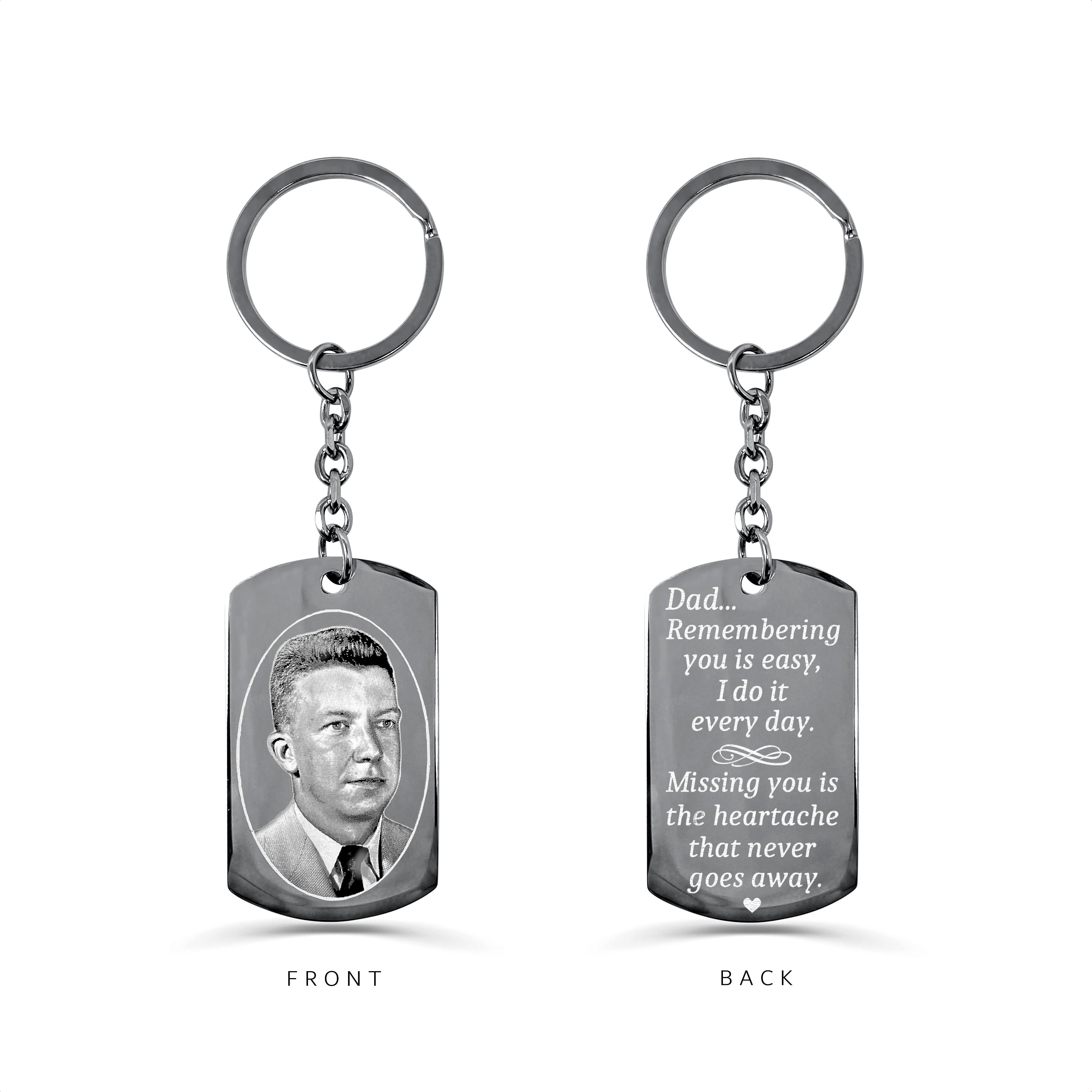 Personalized Memorial Keychain, Actual Fingerprint Keychain, Customized ...