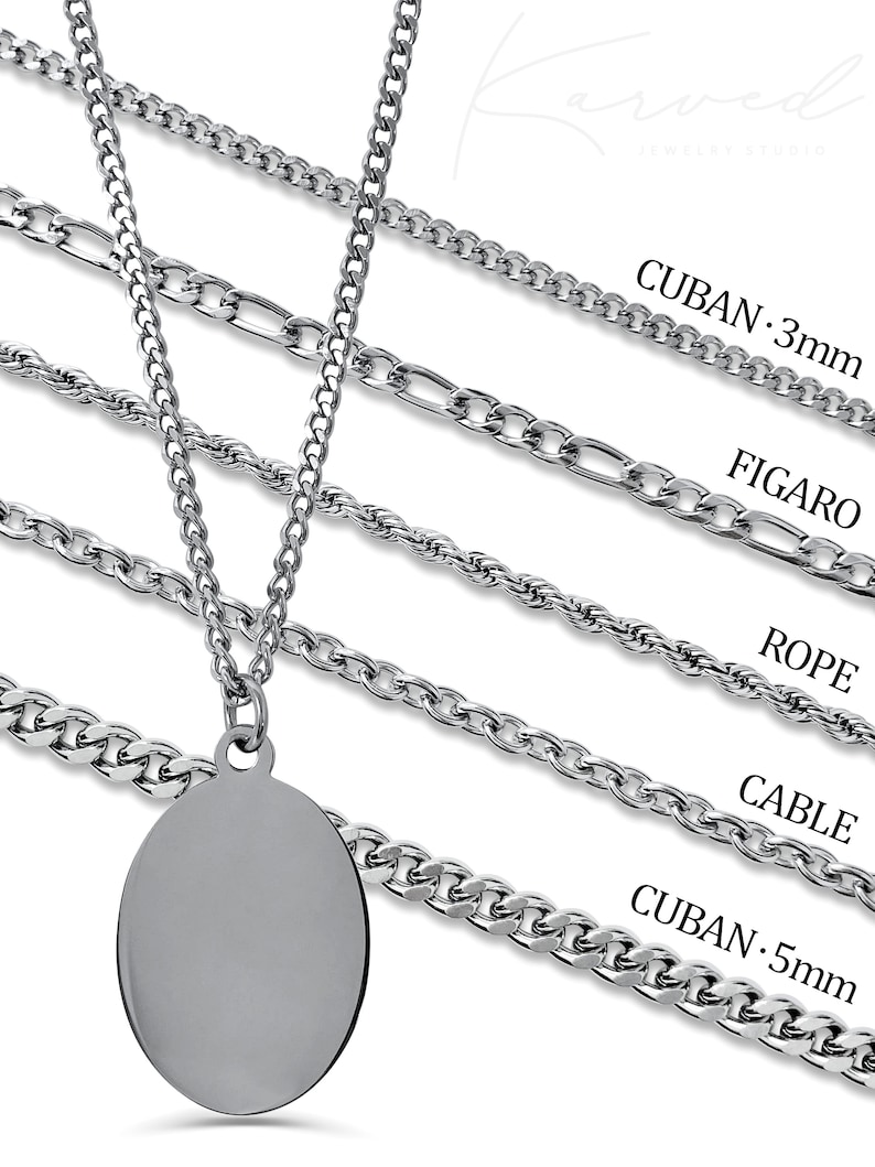 Photo Necklace Men Chain Necklace Personalized Actual Etsy