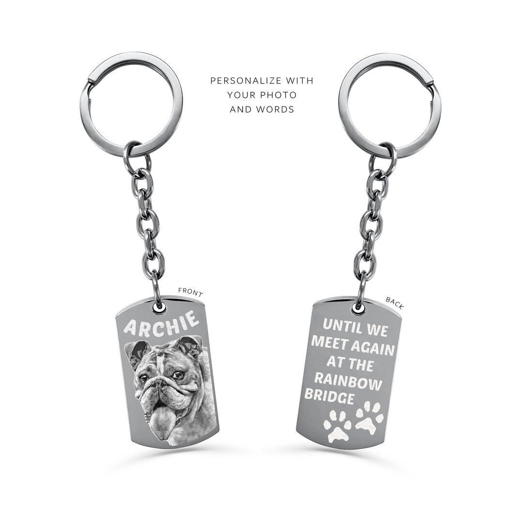 Rainbow Bridge Pet Loss Gift Urn Keychain for Ashes Fur Engraved With ...