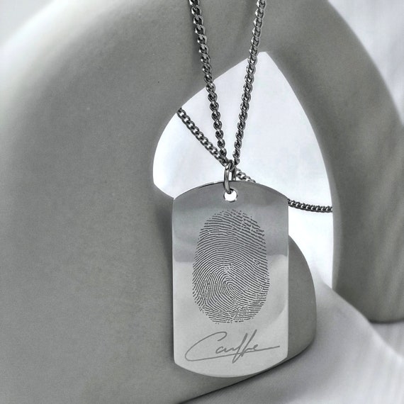 Handwriting Necklace, Custom Handwriting Jewelry, Actual Signature Necklace, Fingerprint Necklace, Mother's Gift, Thumbprint Memorial Gift
