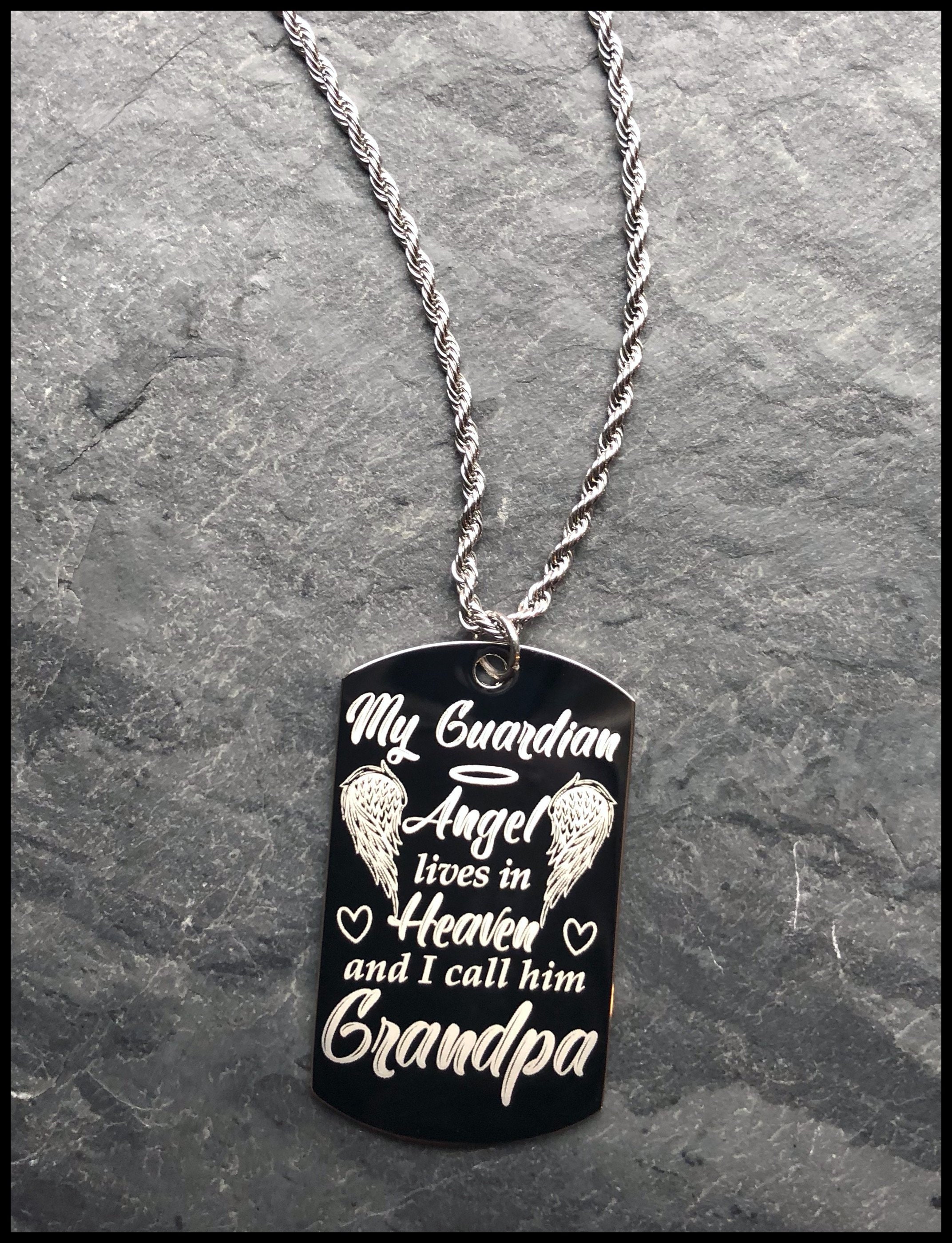 Grandpa Memorial Necklace Personalized Grandpa Necklace Etsy