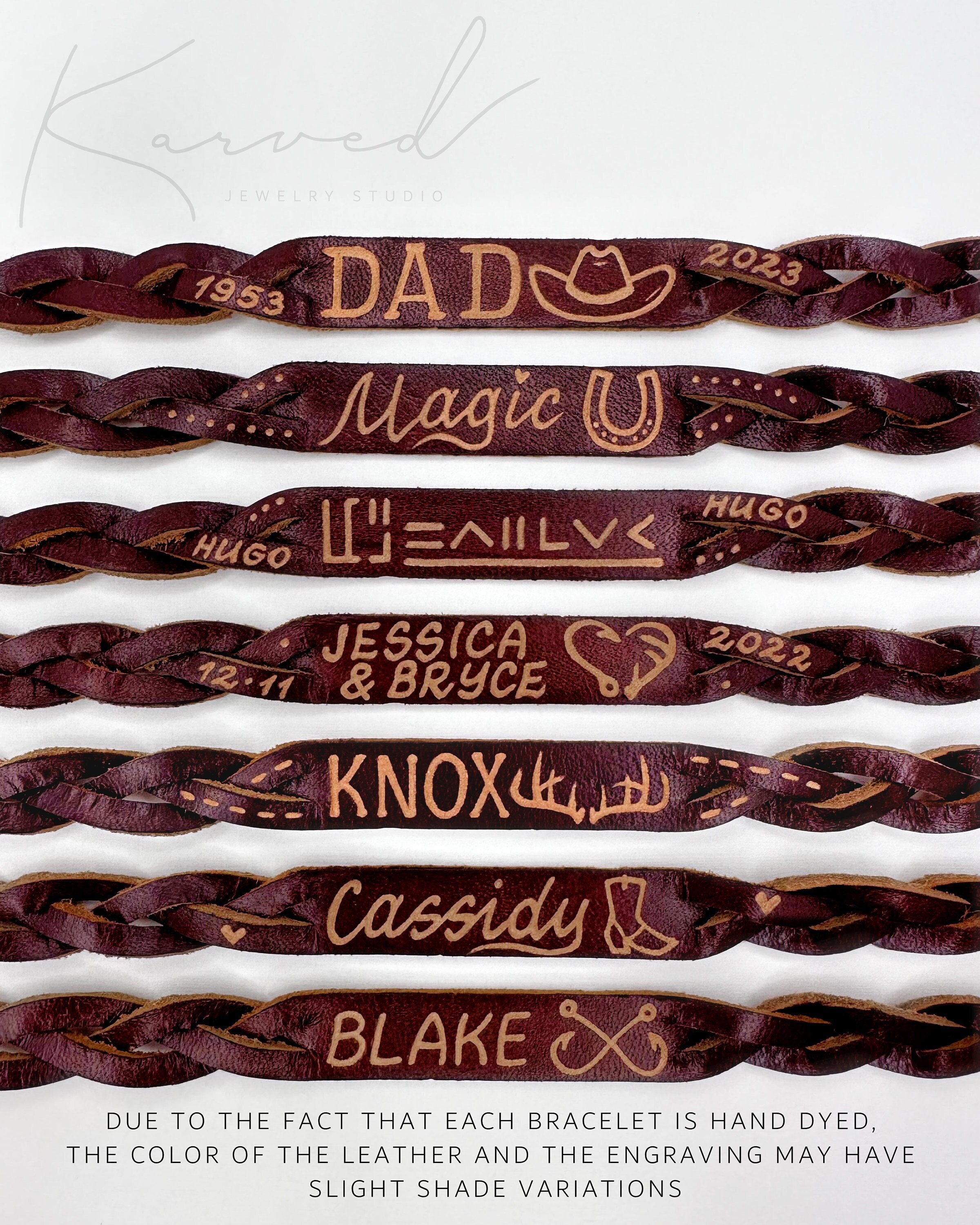 Engraved leather bracelets disneyland new arrivals