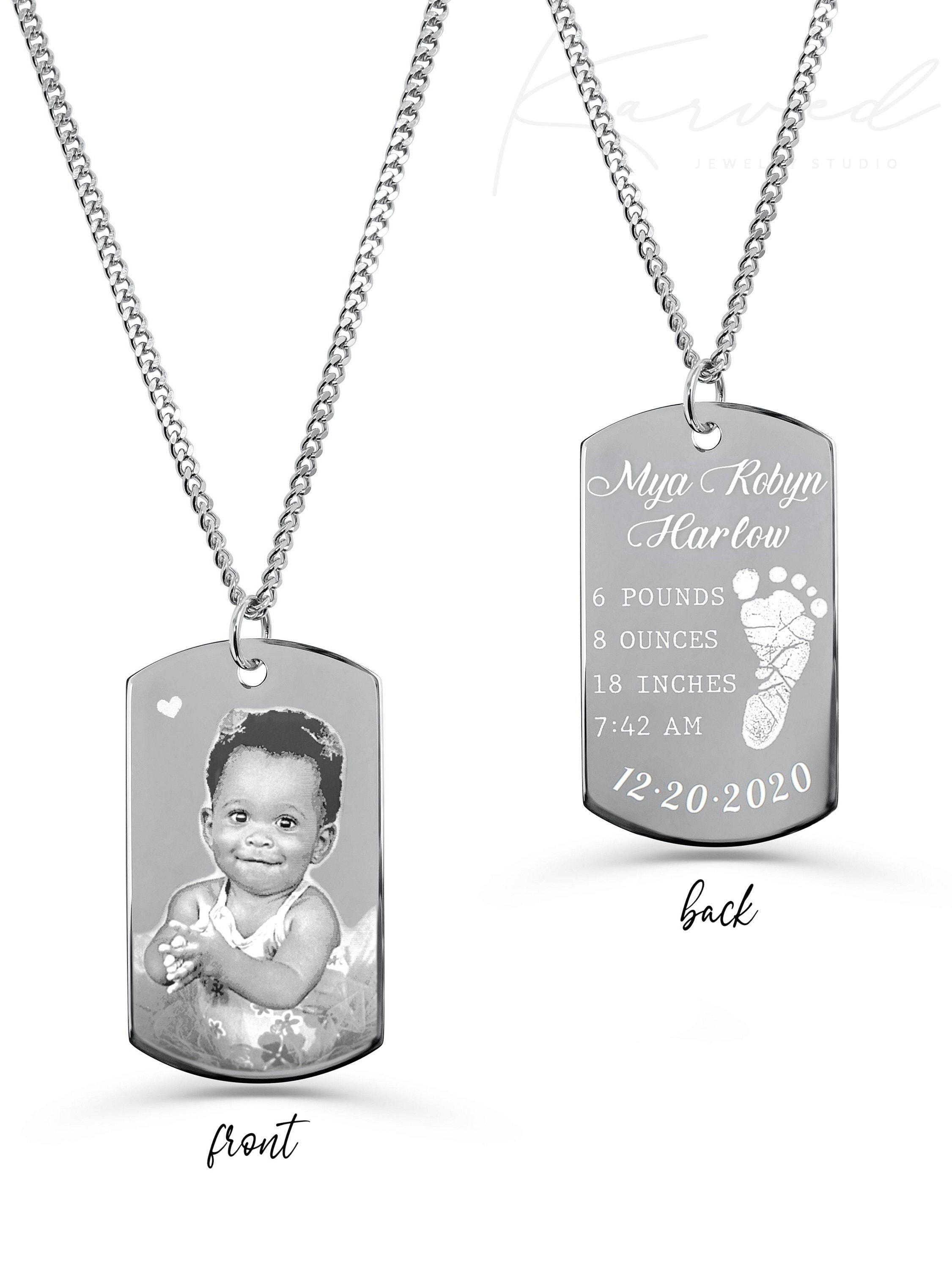 Personalised Dainty Name Tag Necklace • Custom Engraved Mini Tags • Dog Tag  Necklace • Mom Necklace wth Kids Name • Gift for Mom Grandma 238
