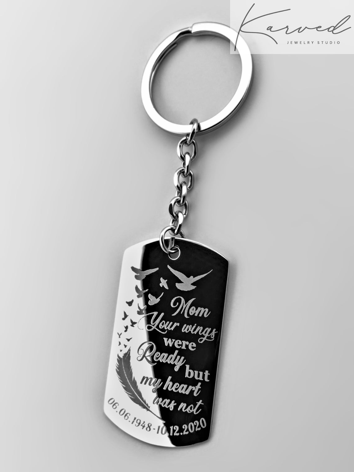 Actual Fingerprint Keychain Engraved Fingerprint Handwriting Etsy