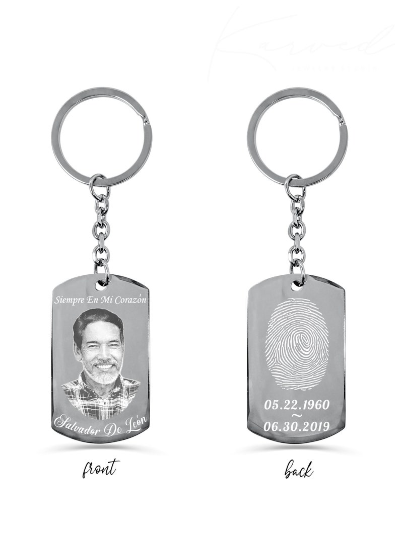 Actual Fingerprint Keychain Engraved Fingerprint Keychain Etsy