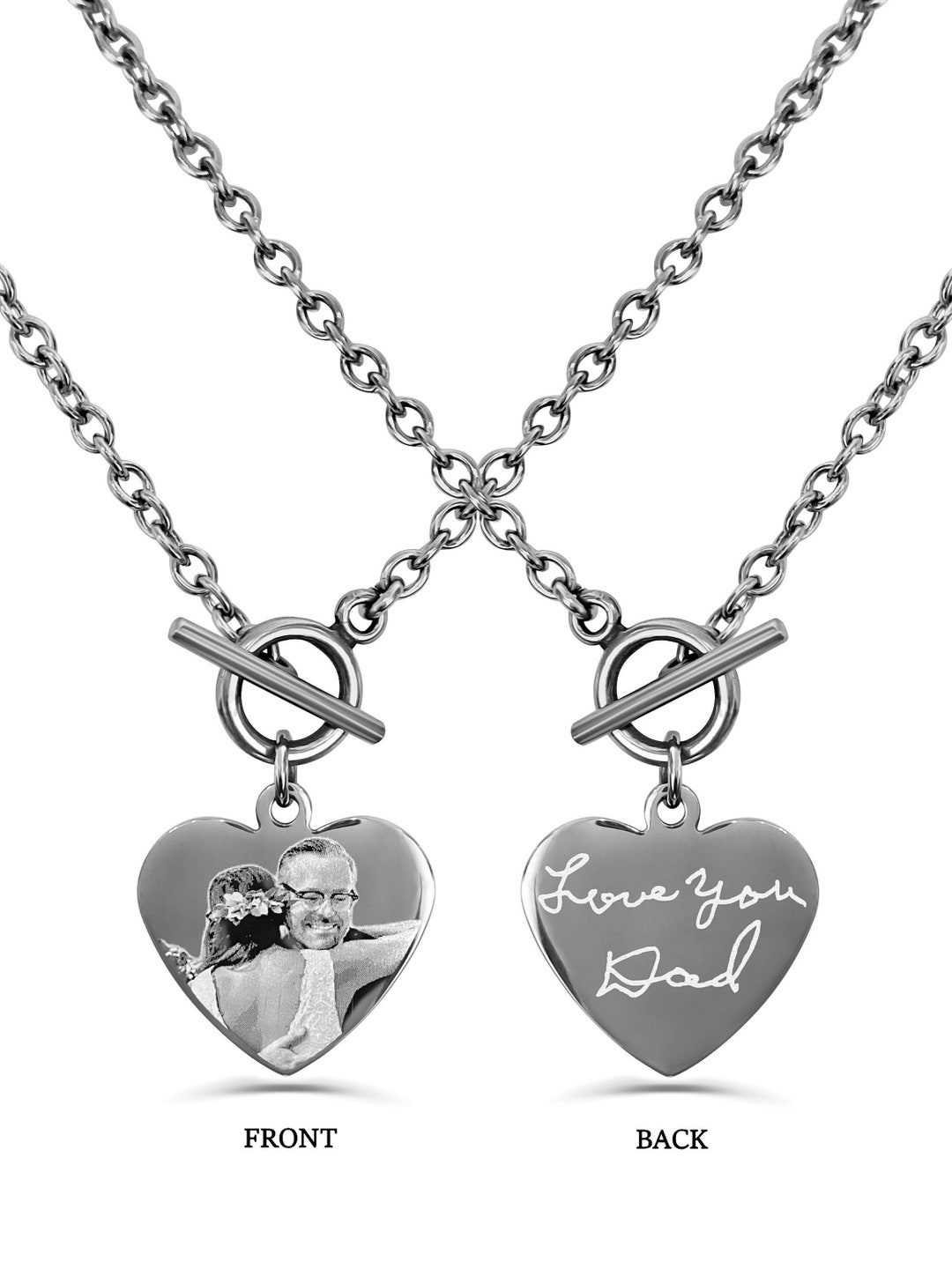 Dad Memorial Necklace, Handwriting Jewelry, Loss of Father, in Memory