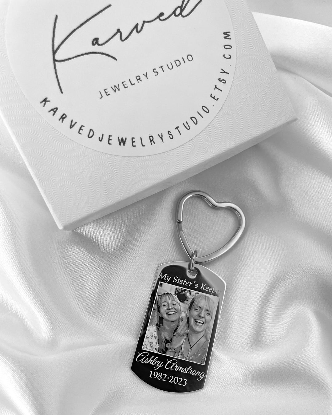 Memorial Photo Keychain, Photograph Key Chain, Remembrance Gifts, Loss
