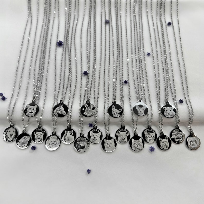 Custom Lizard Pet Portrait Jewelry Necklace Bearded Dragon Owner