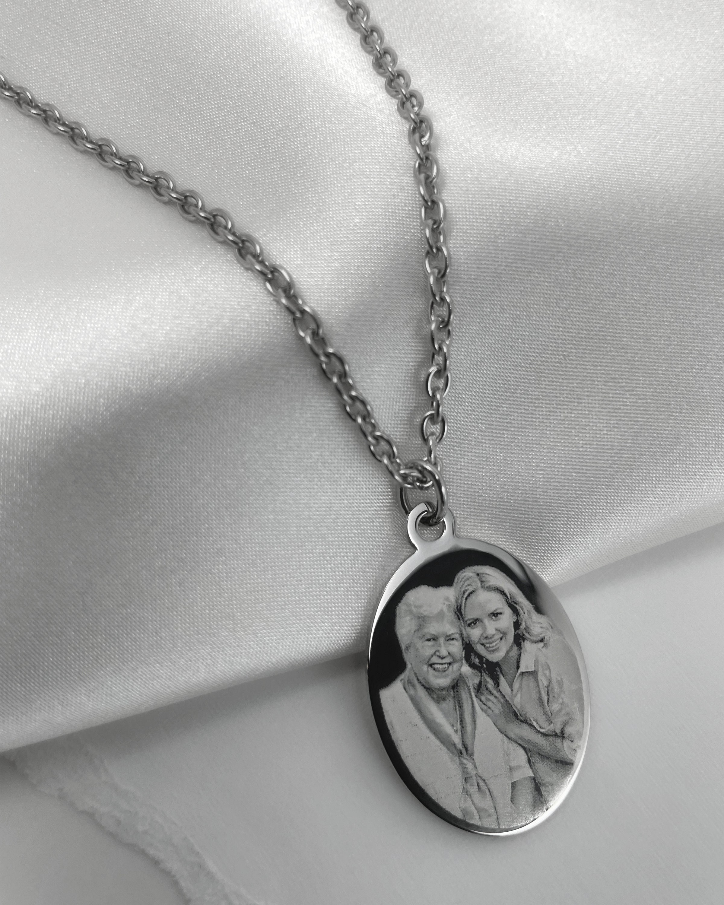 Engraved Picture Necklace, Personalized Photo Necklace