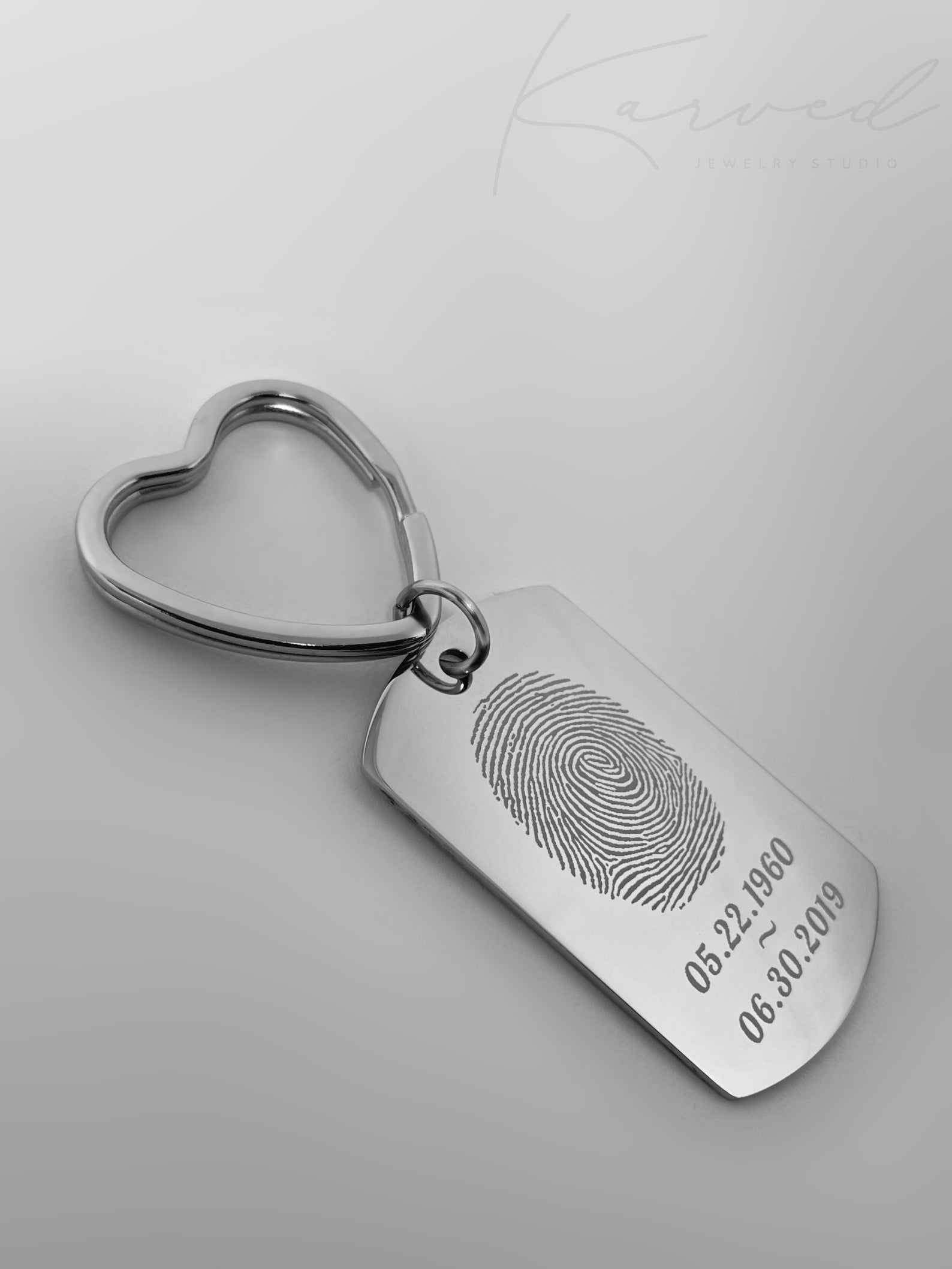 Actual Fingerprint Keychain Engraved Fingerprint Keychain Etsy