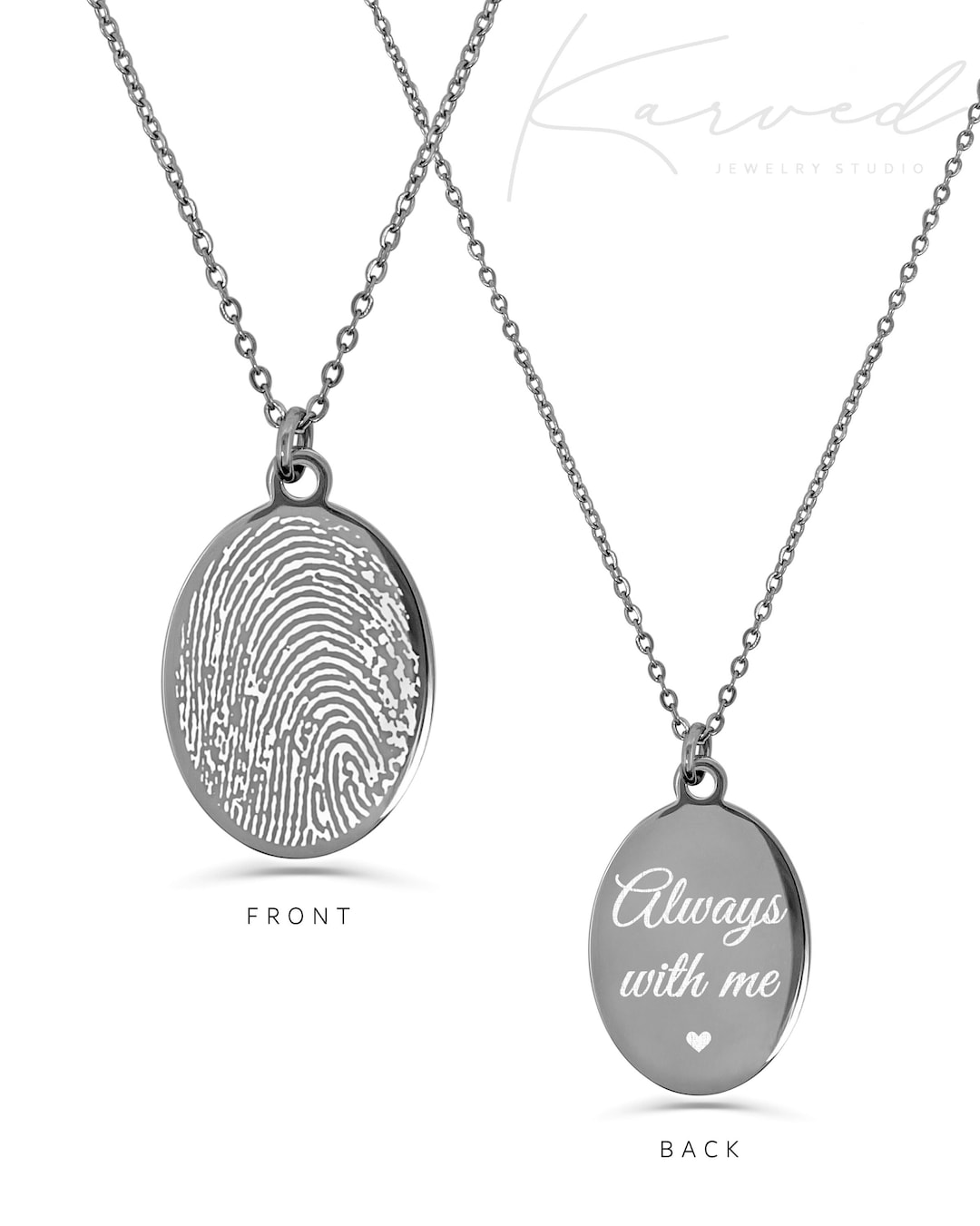 Fingerprint Necklace, Custom Fingerprint Jewelry, Actual Fingerprint