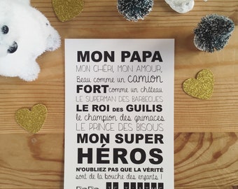 A3 poster for great parents... Sweet words for fathers and mothers, MOM and dad with love